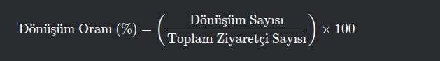 Dönüşüm oranı hesaplama formülü dönüşüm oranı hesaplama